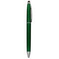 Ball Point Pen, With Stylus - Green- Pad Printed